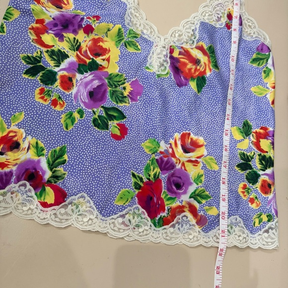 VTG Victoria's Secret Gold Label Satin Camisole Tank Top Cottagecore Floral - Picture 4 of 9